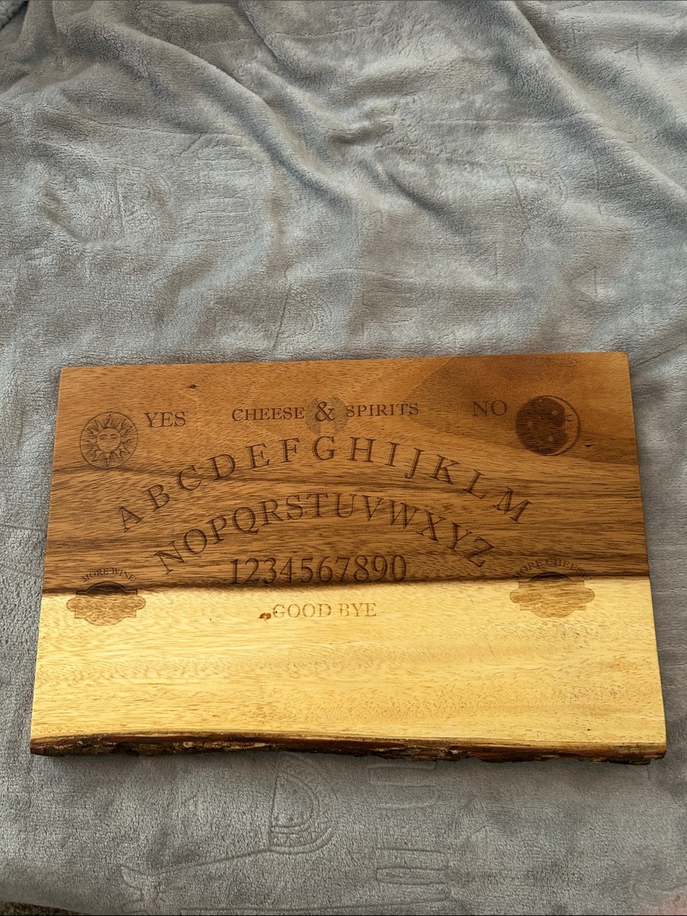 Cheese & Spirits Wooden Ouija Style Serving Board - Natural Wood